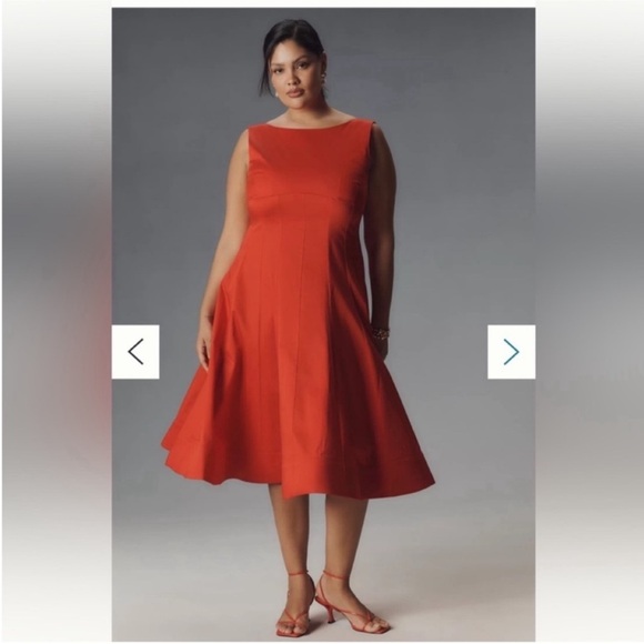 Anthropologie Dresses & Skirts - NWT BY ANTHROPOLOGIE BOAT-NECK DROP-WAIST MIDI DRESS Size 3X